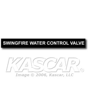 Plate, Instruction Swingfire Water Control Valve