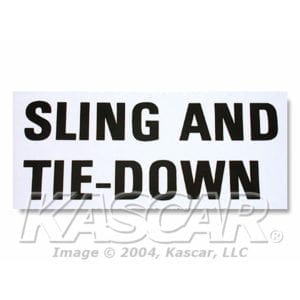 Decal, Sling and Tie Down