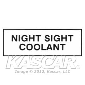 Decal, Night Sight Coolant Stowage