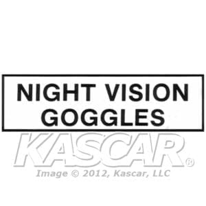 Decal, Identification Night Vision Goggles Stowage