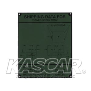 Shipping Data Plate, M1102