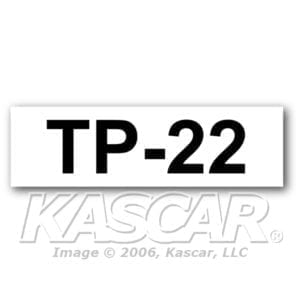 Decal, Tire Pressure 22 psi, TP-22