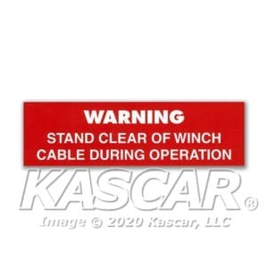 Winch Warning Decal
